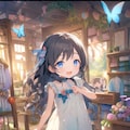 コスメショップで買い物をする小さな女の子 4枚目
