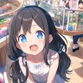 コスメショップで買い物をする小さな女の子 2枚目