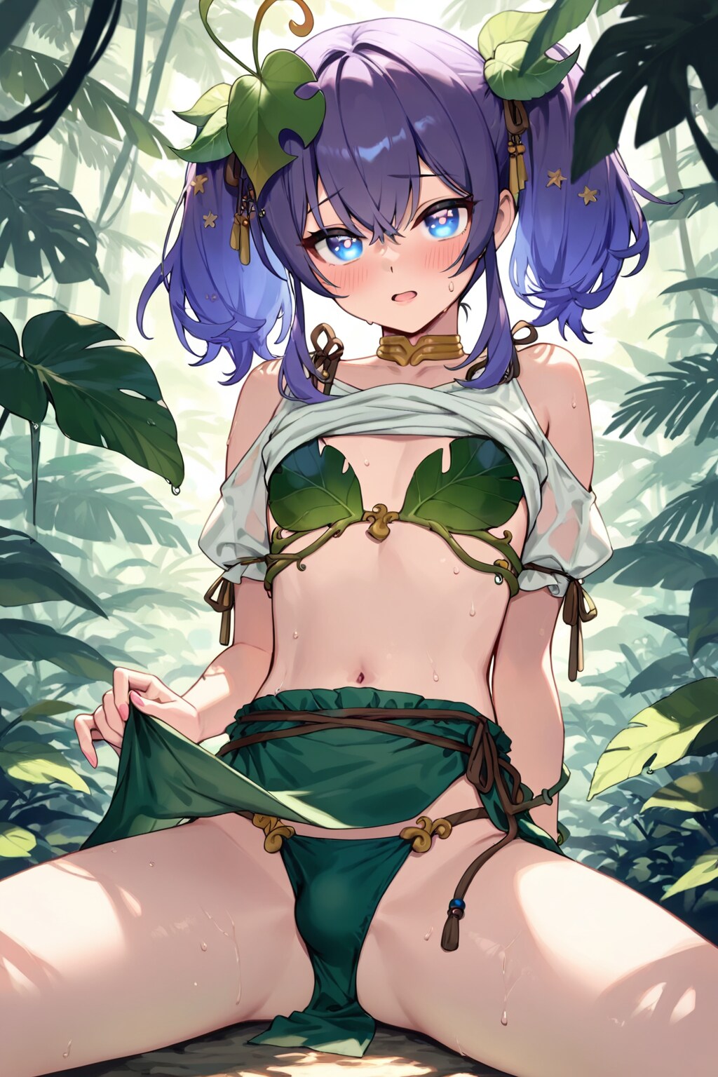 即席葉っぱ衣装