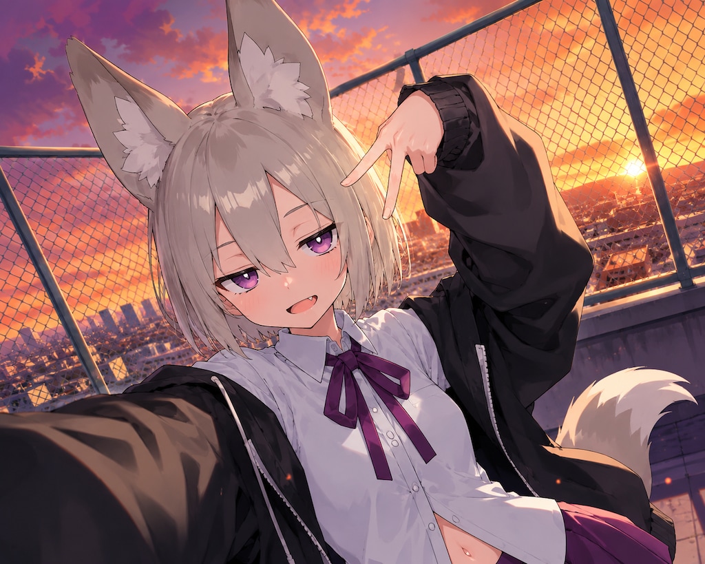 屋上の夕焼け -Sunset on a rooftop-