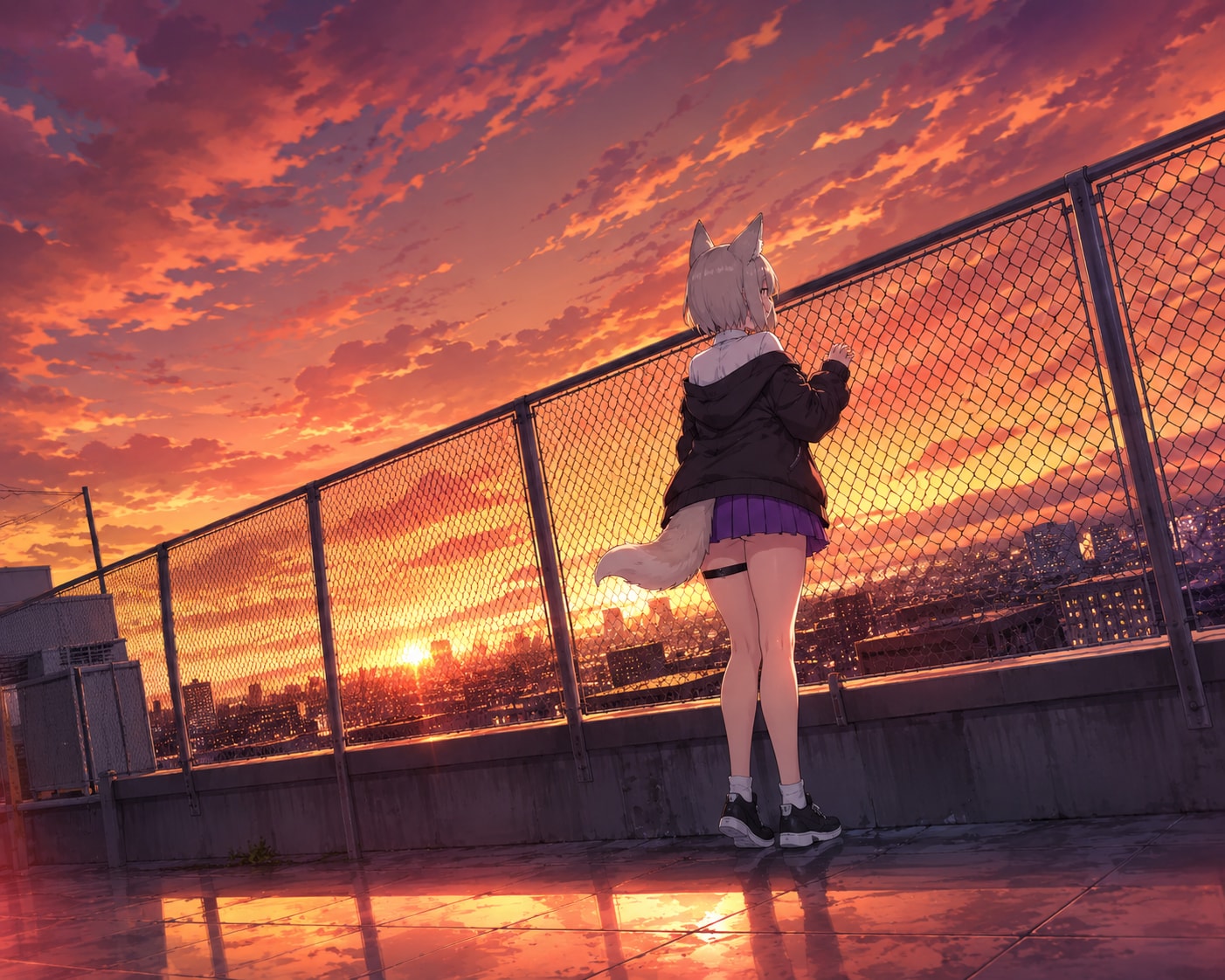 屋上の夕焼け -Sunset on a rooftop-