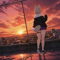 屋上の夕焼け -Sunset on a rooftop- 3枚目