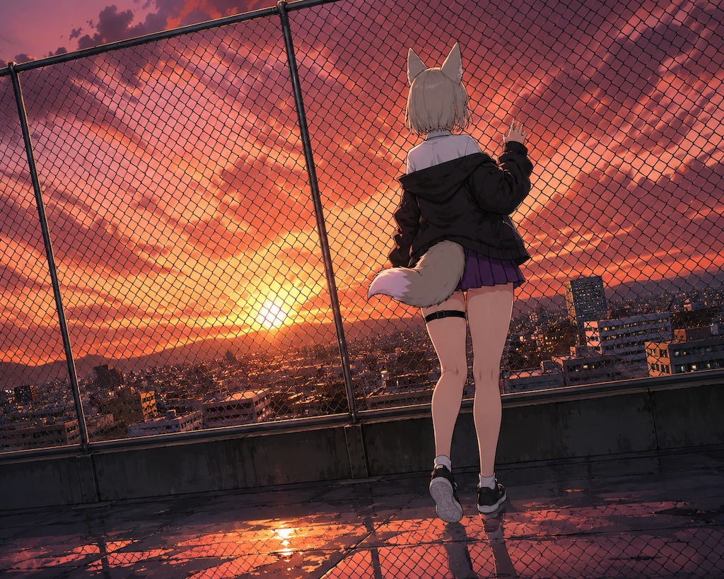 屋上の夕焼け -Sunset on a rooftop-