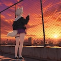 屋上の夕焼け -Sunset on a rooftop- 2枚目