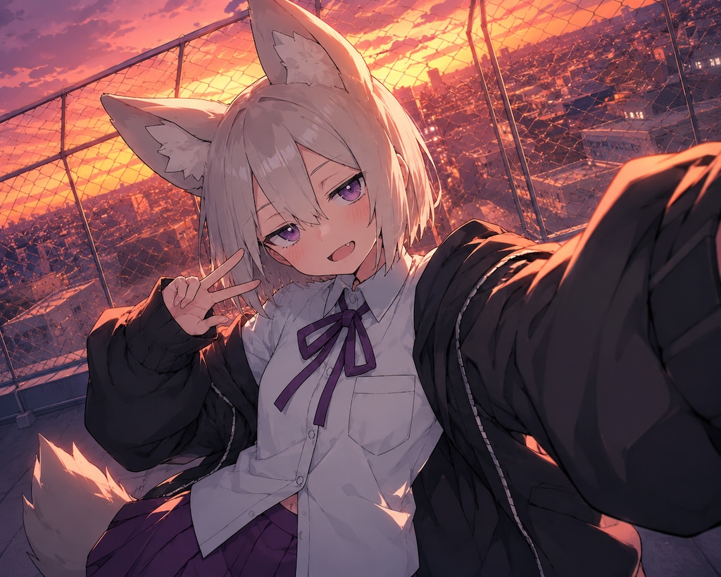 屋上の夕焼け -Sunset on a rooftop-