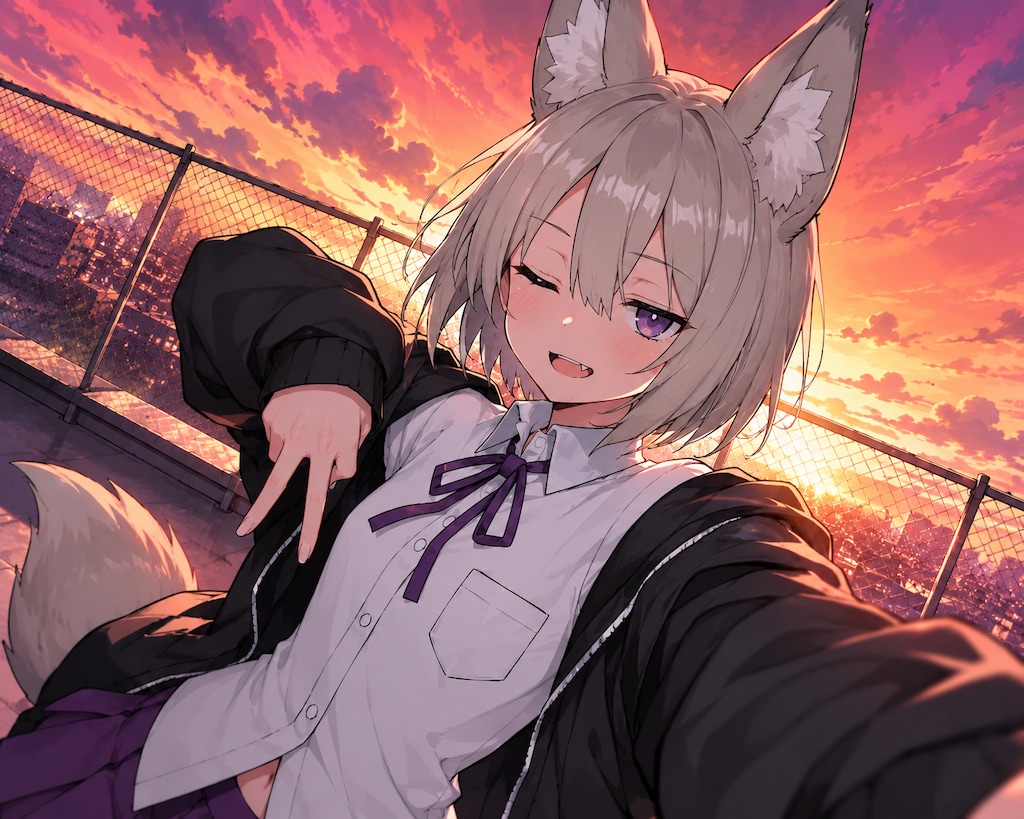 屋上の夕焼け -Sunset on a rooftop-