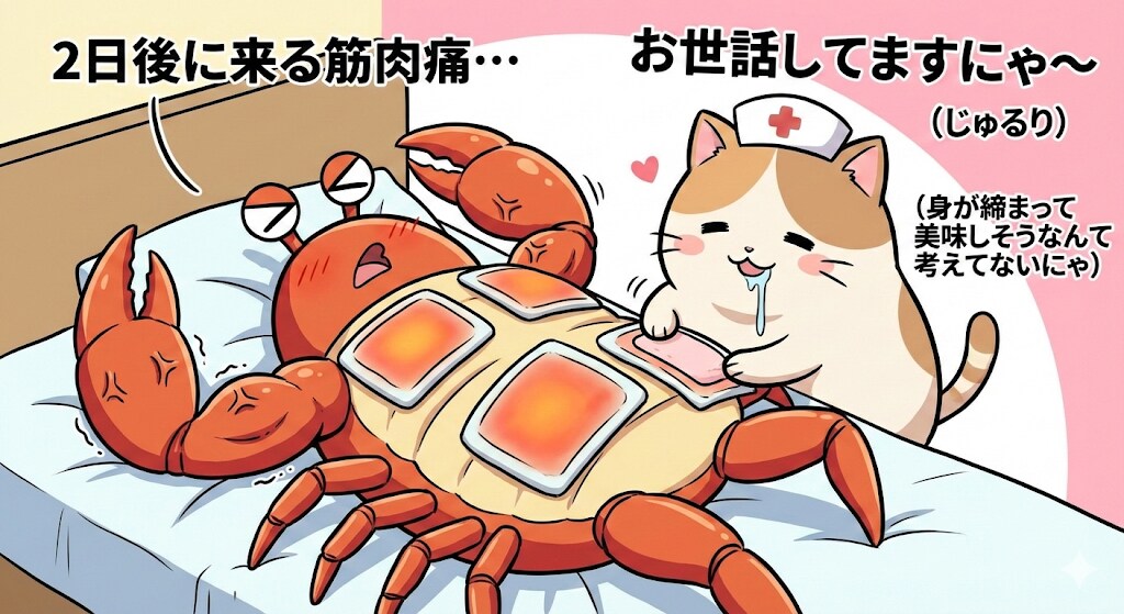 しっぷをはるんだな