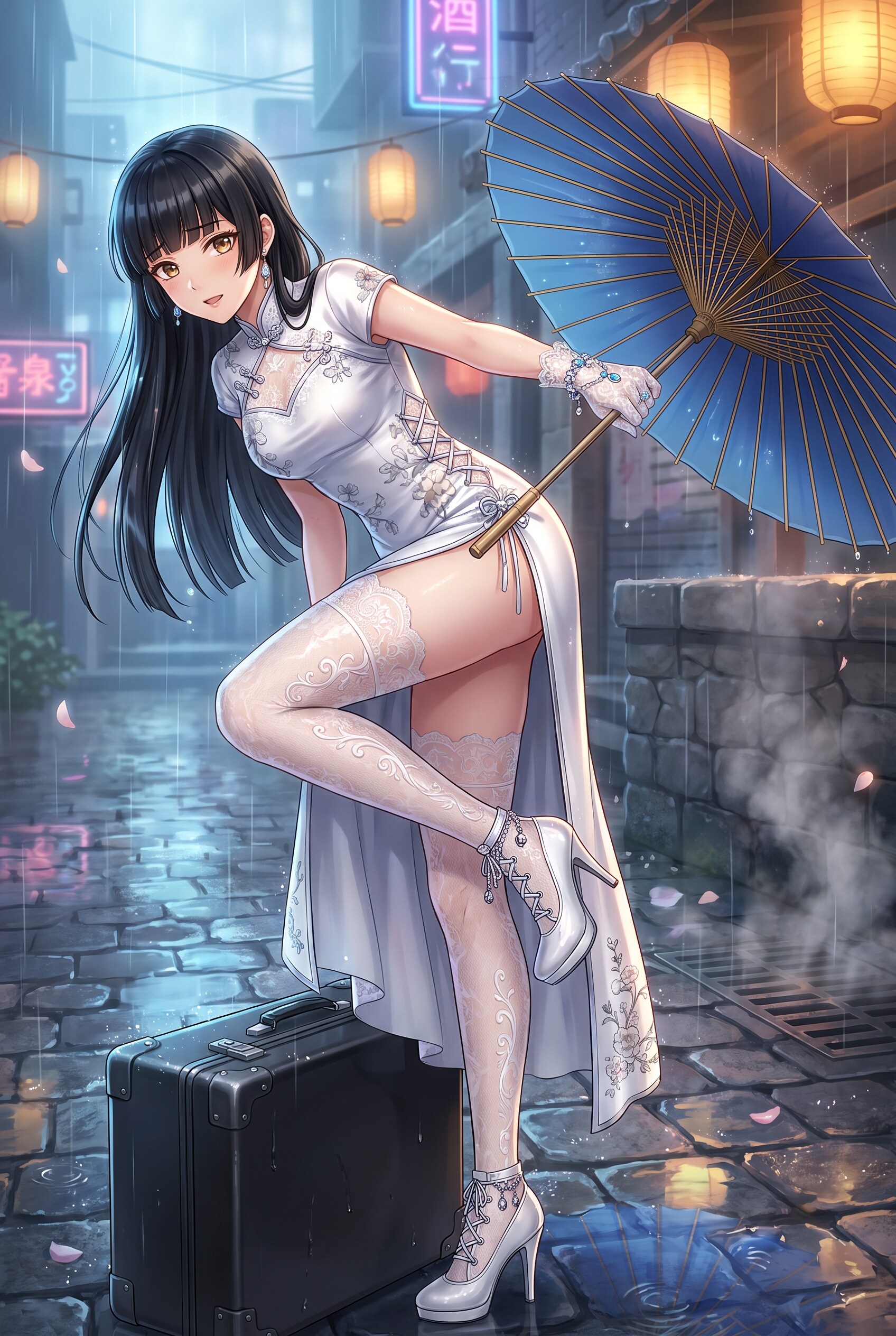 藍傘花影