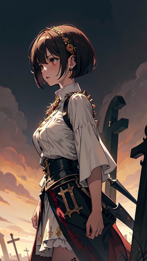 墓と少女