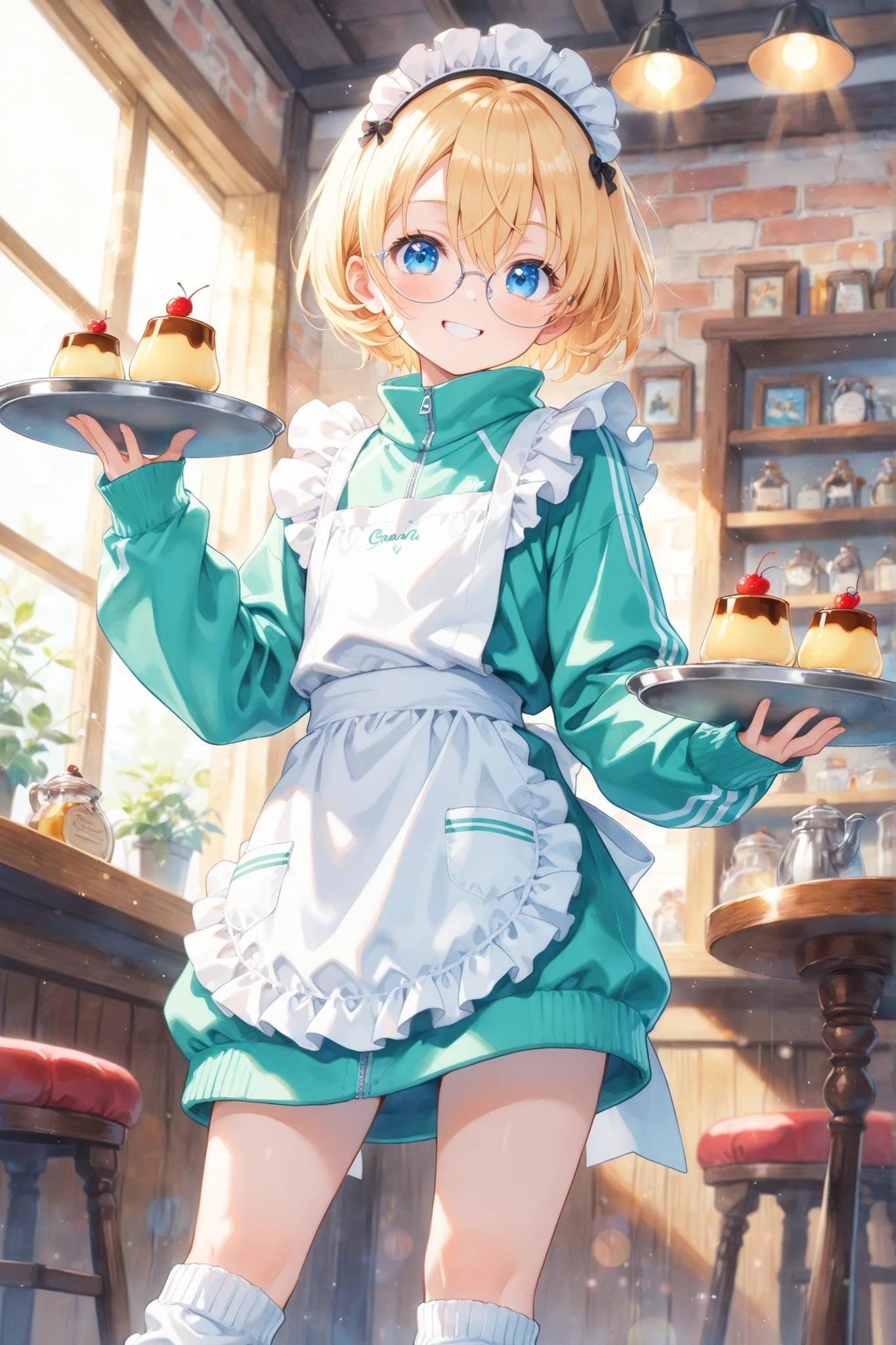 ジャージメイド喫茶でプリン | の人気AIイラスト・グラビア