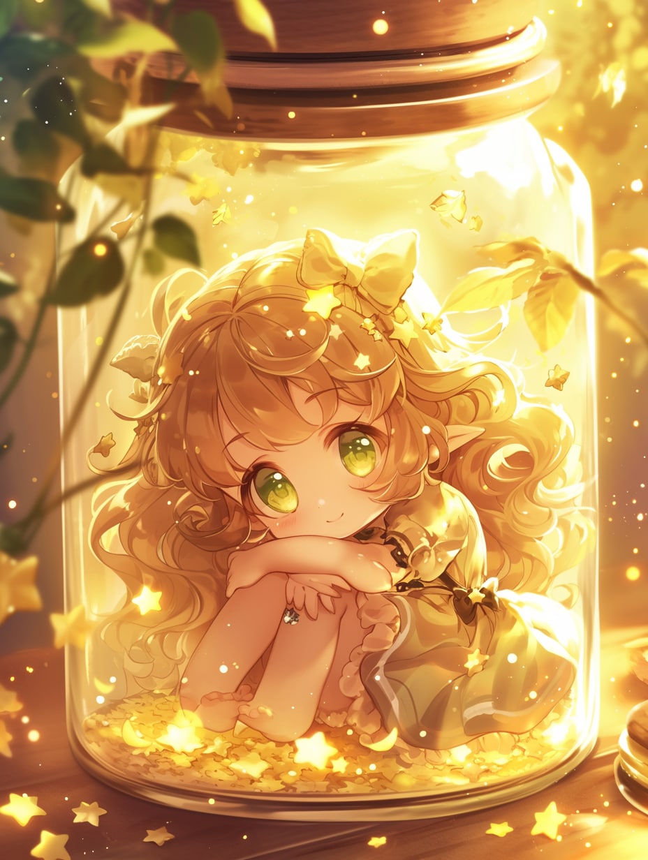 「瓶詰の少女」黄47 | の人気AIイラスト・グラビア