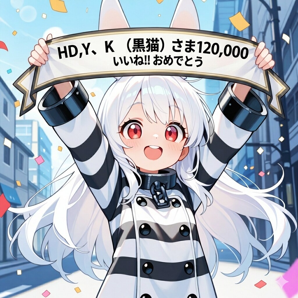 HD,Y、K　（黒猫）さま、120,000いいね！！おめでとうございます！！＼(^o^)／