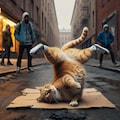 【設定付】ブレイクダンスを踊る猫 4枚目