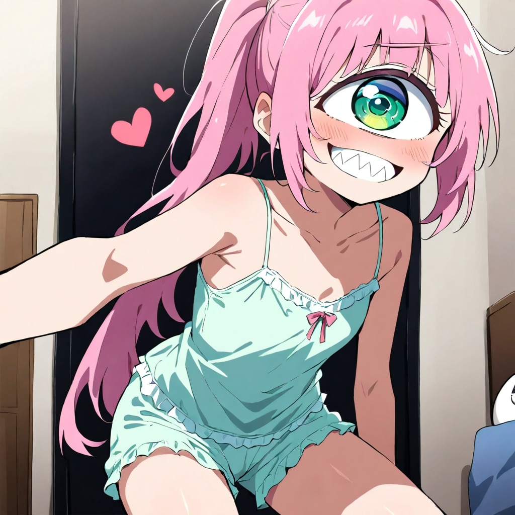 ピンク単眼ちゃんに襲われる