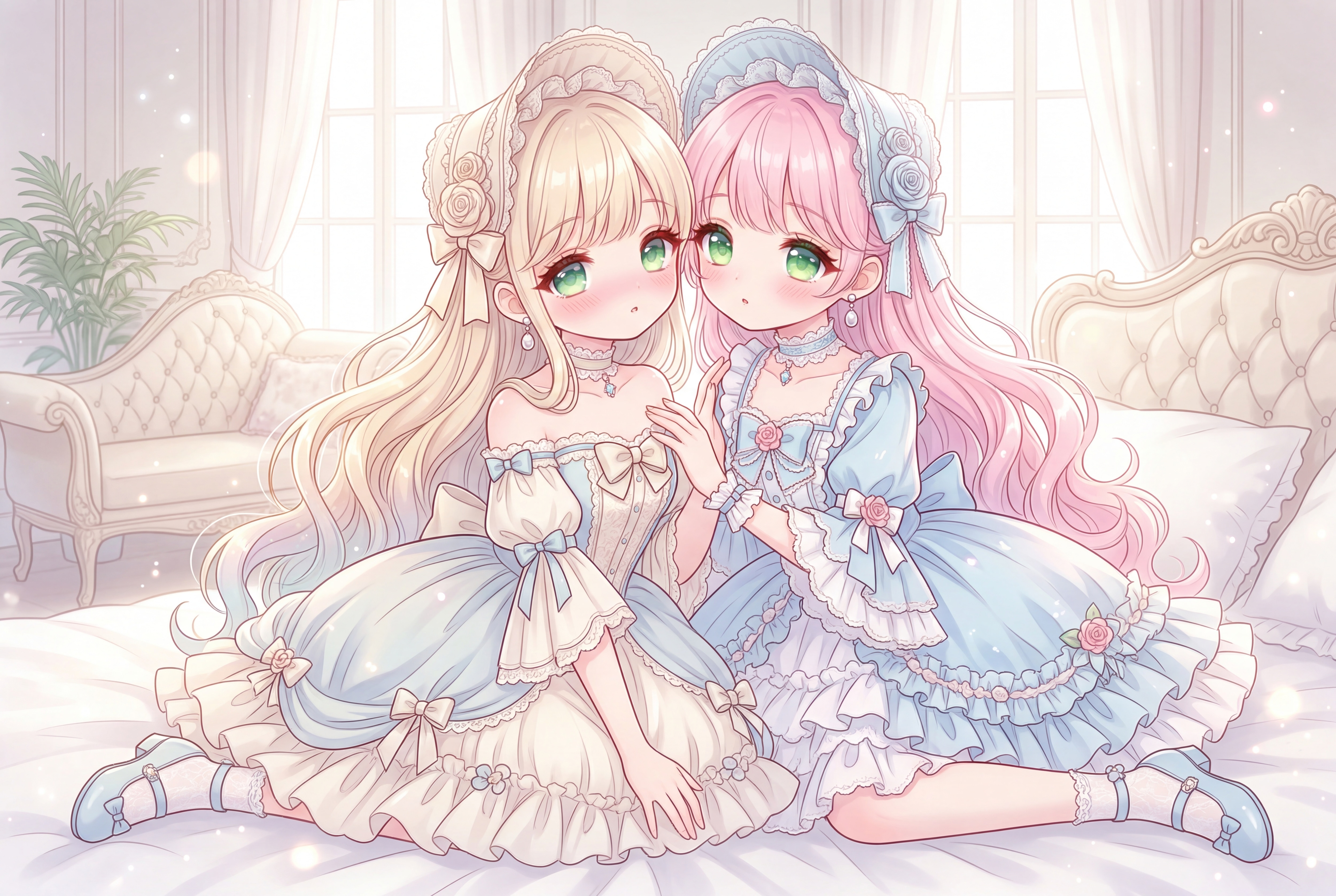 光の中の双花の絆 | の人気AIイラスト・グラビア