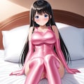ピンクサテン旧型スクール水着長手袋サイハイソックス 5枚目