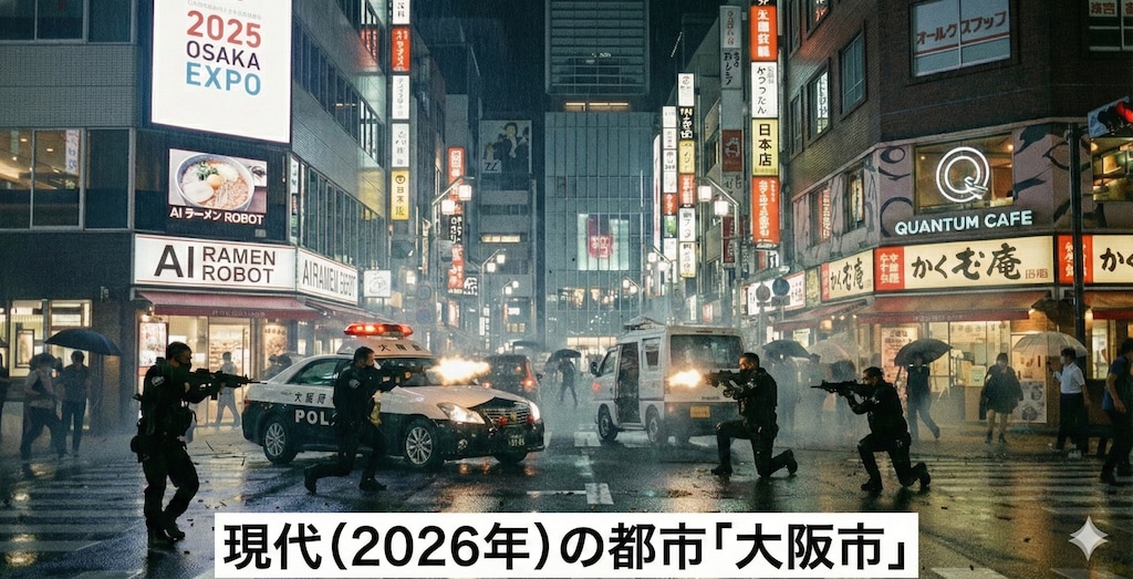 サイバーパンクな繁華街