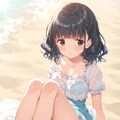 🏖️浜辺の彼女👧 2枚目