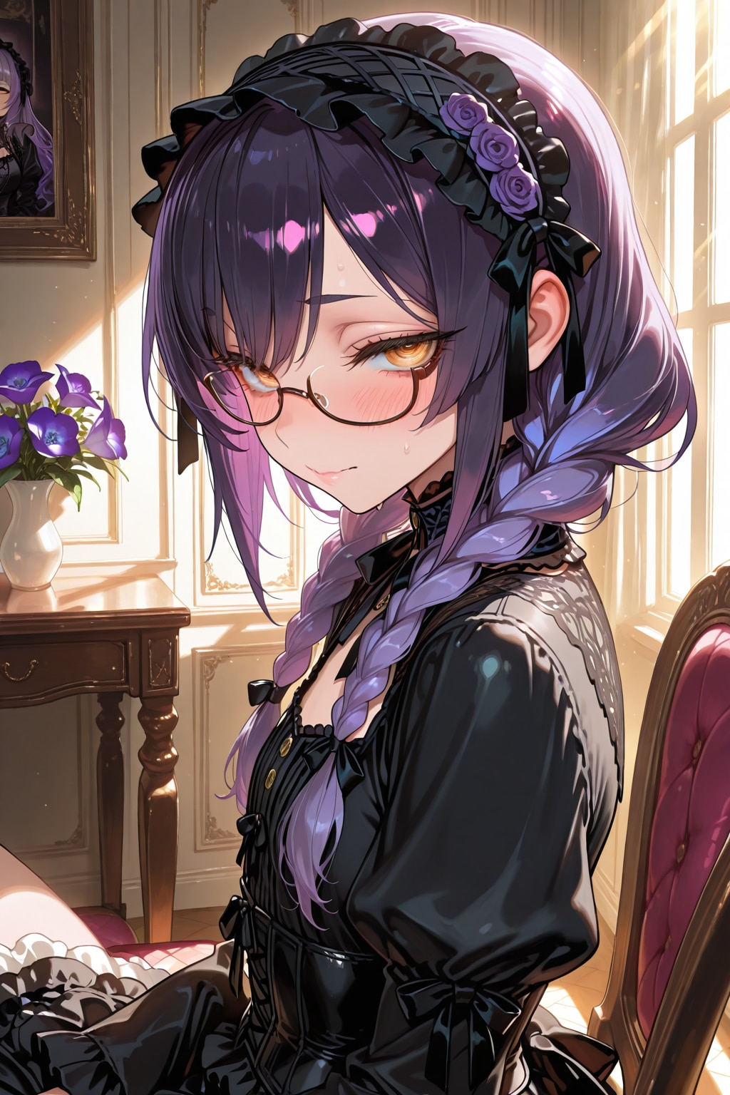 地味系アンダーリム眼鏡ゴスロリっ娘