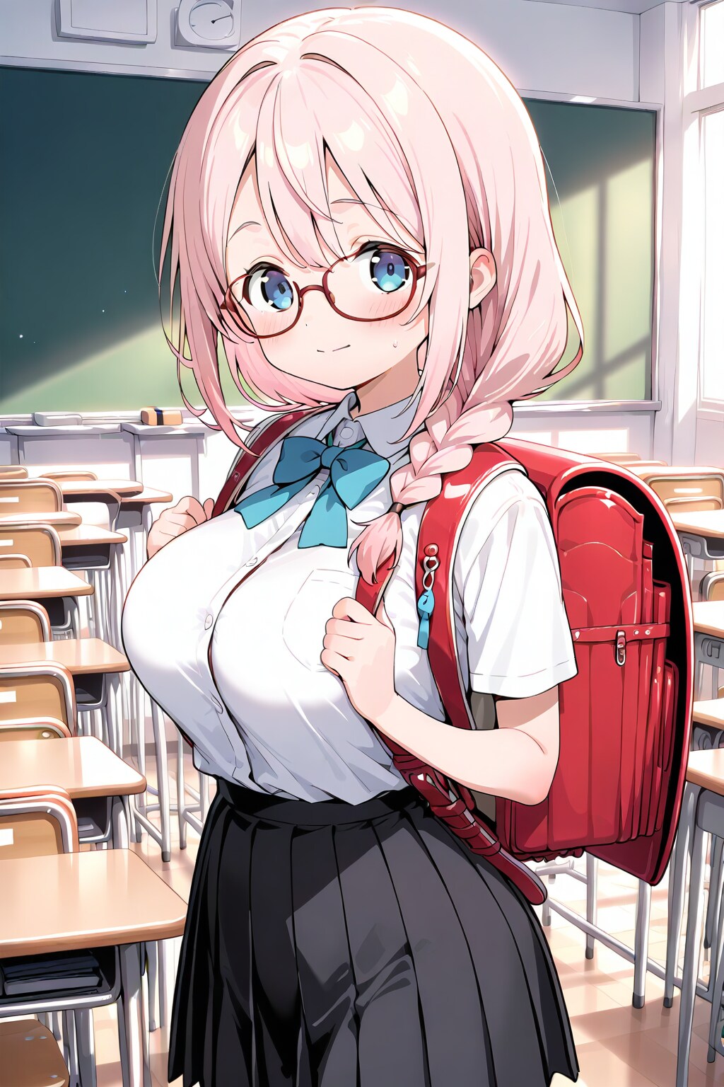 三つ編みメガネちゃん