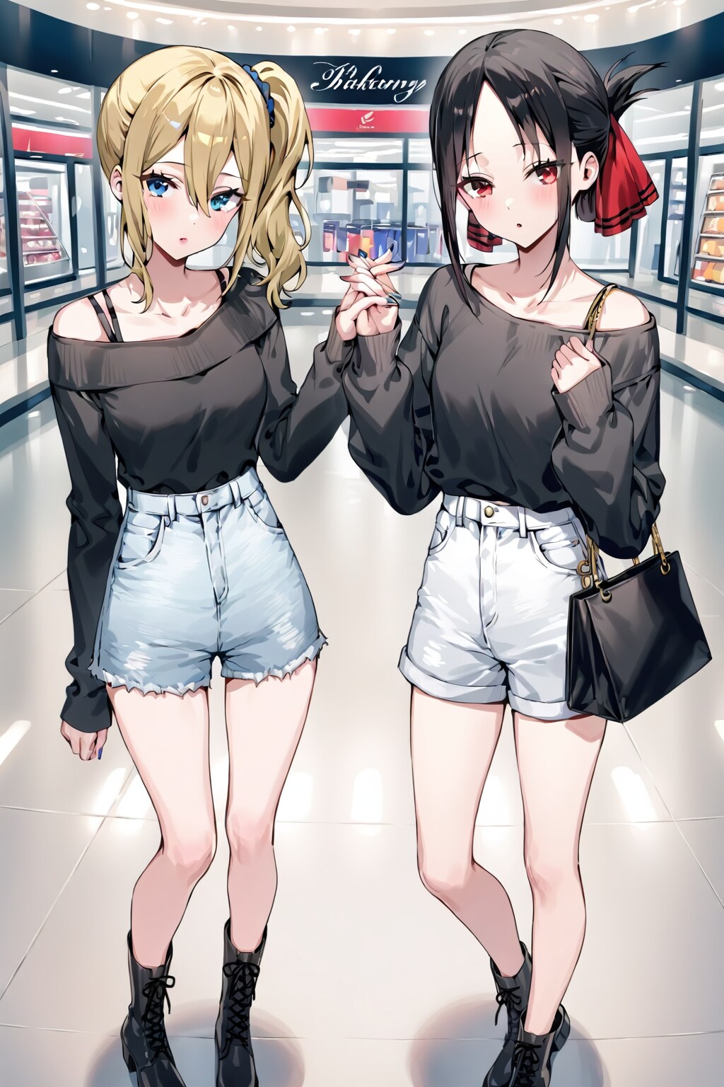 お揃い衣装の早坂さんとかぐや様(ちちぷい版) | の人気AIイラスト・グラビア
