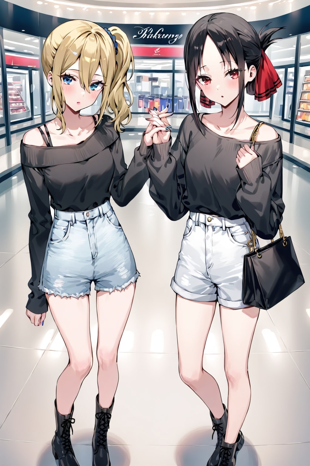 お揃い衣装の早坂さんとかぐや様(ちちぷい版)
