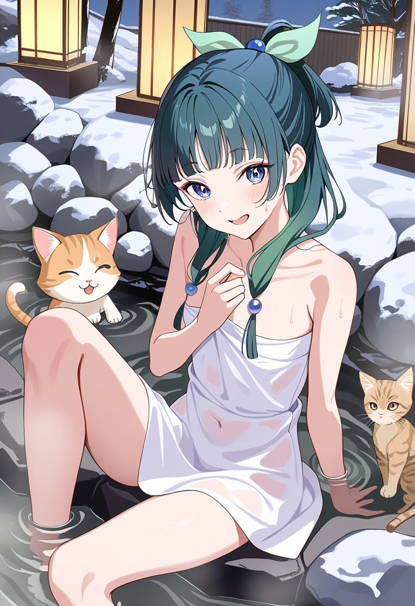 猫猫　温泉（0218） | の人気AIイラスト・グラビア