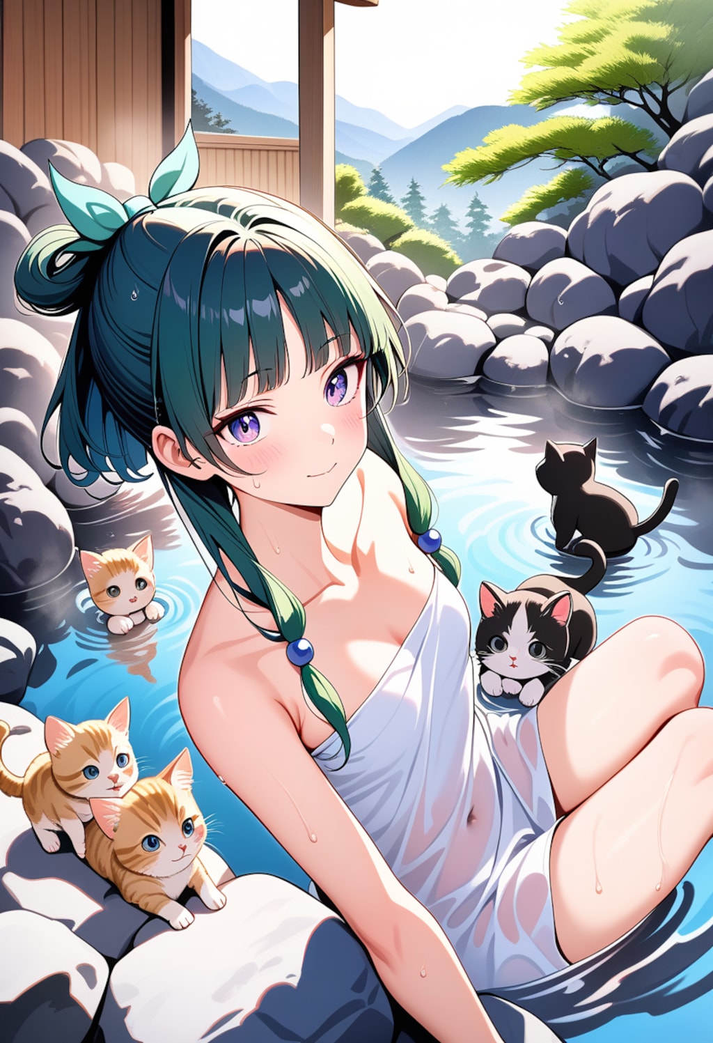 猫猫　温泉（0218）