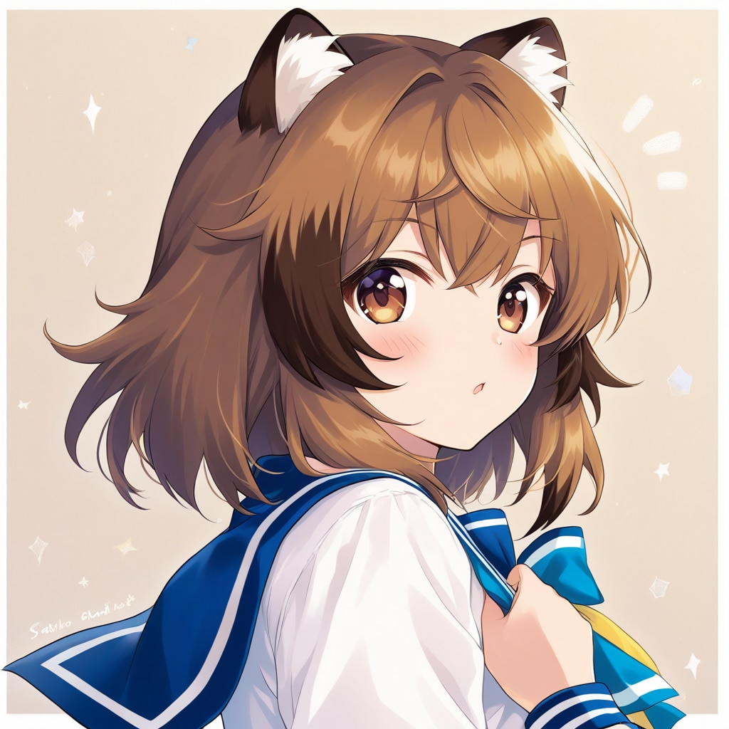「リメイク」タヌキ　猫×星空
