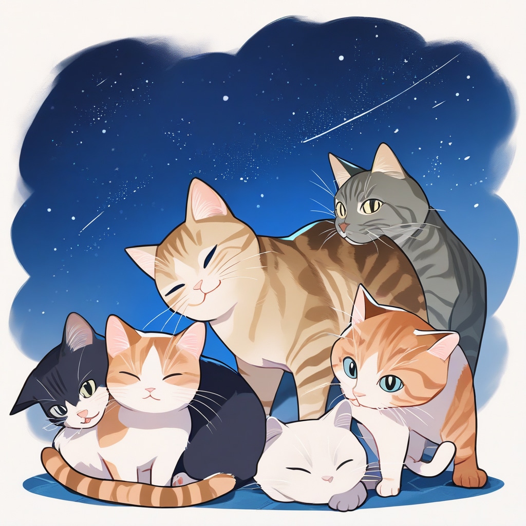 「リメイク」タヌキ　猫×星空