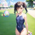 イースター競泳水着イラスト編２ 2枚目