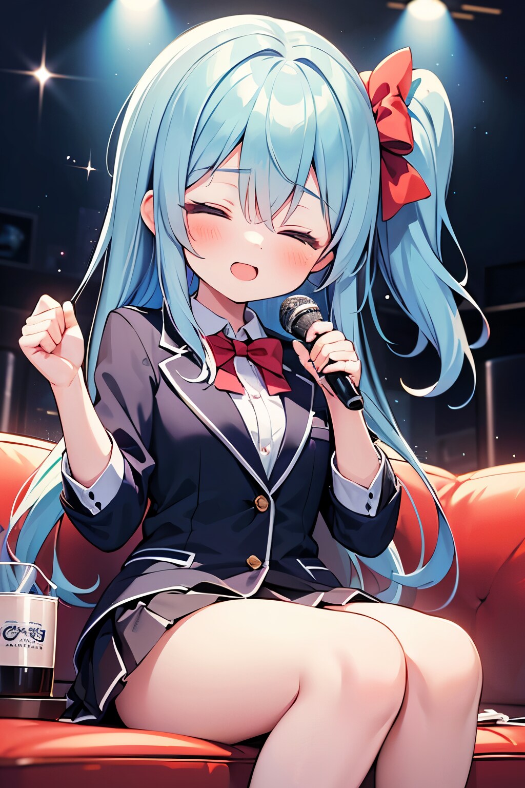 カラオケで熱唱