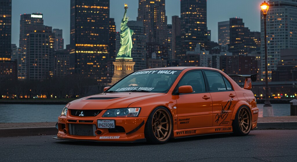 リバティーウォークランサーエボリューションのドリ車