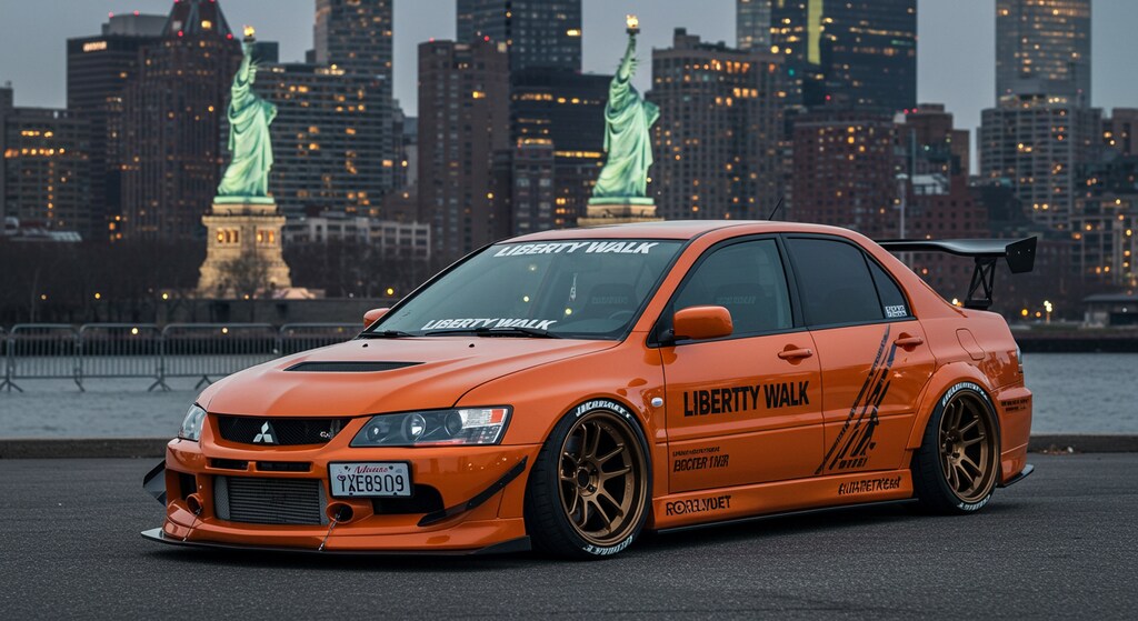 リバティーウォークランサーエボリューションのドリ車