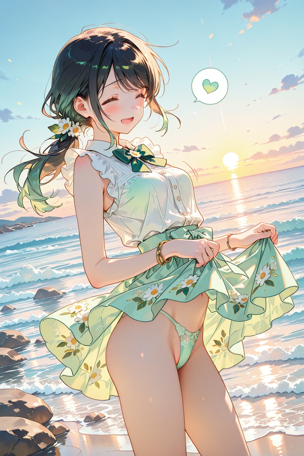 海に来た🌊🌞３☘️坂下みゆき19才👩45