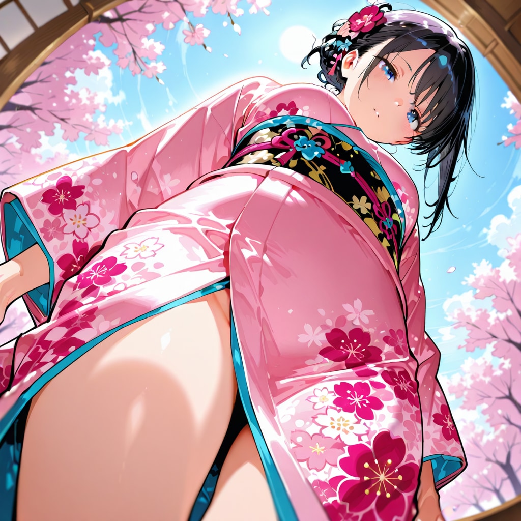 着物から太ももが・・・(´・ω・｀)