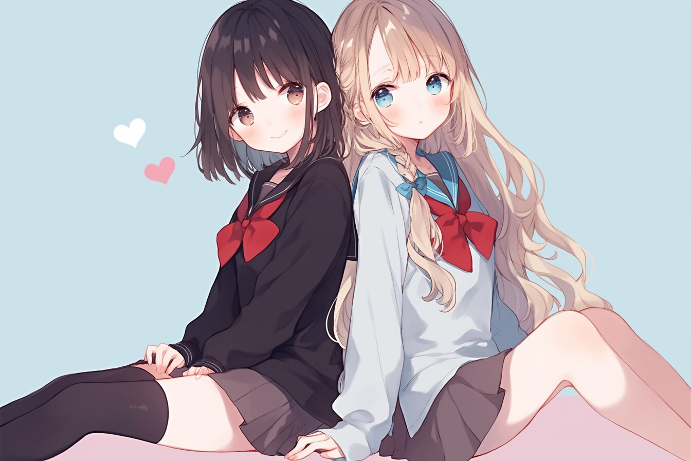 二人のJK36 | の人気AIイラスト・グラビア