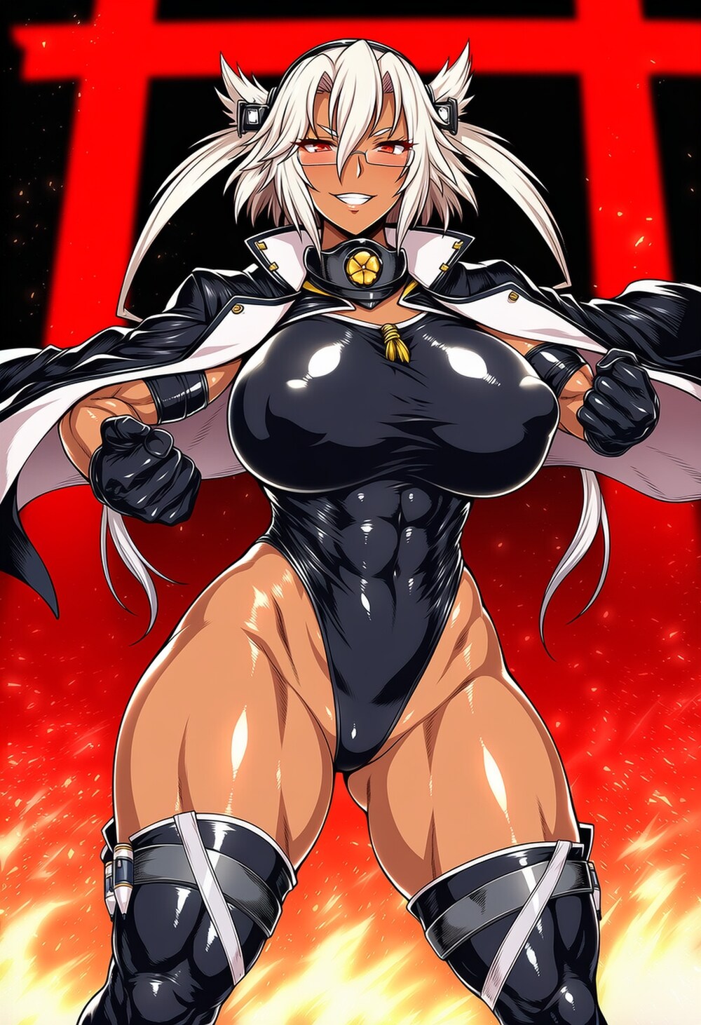 新年コスプレ銀髪戦艦人妻
