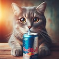 エナジードリンクを飲む猫 3枚目