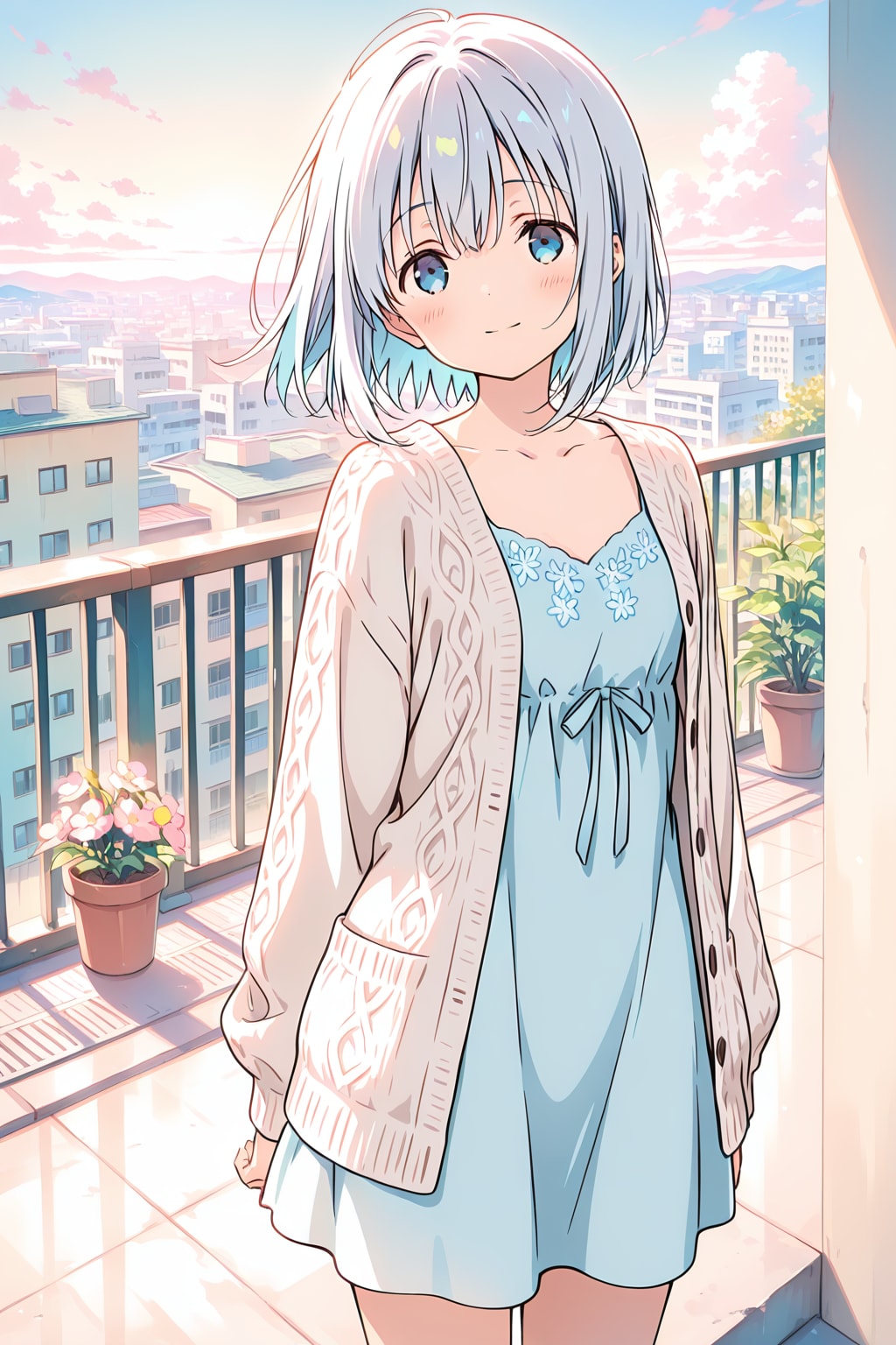 空を数える、屋上の午後 | の人気AIイラスト・グラビア