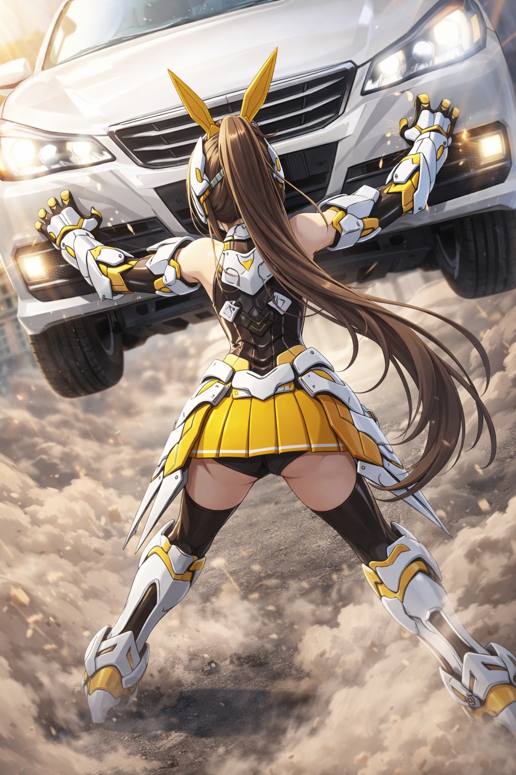 暴走車を受け止めて