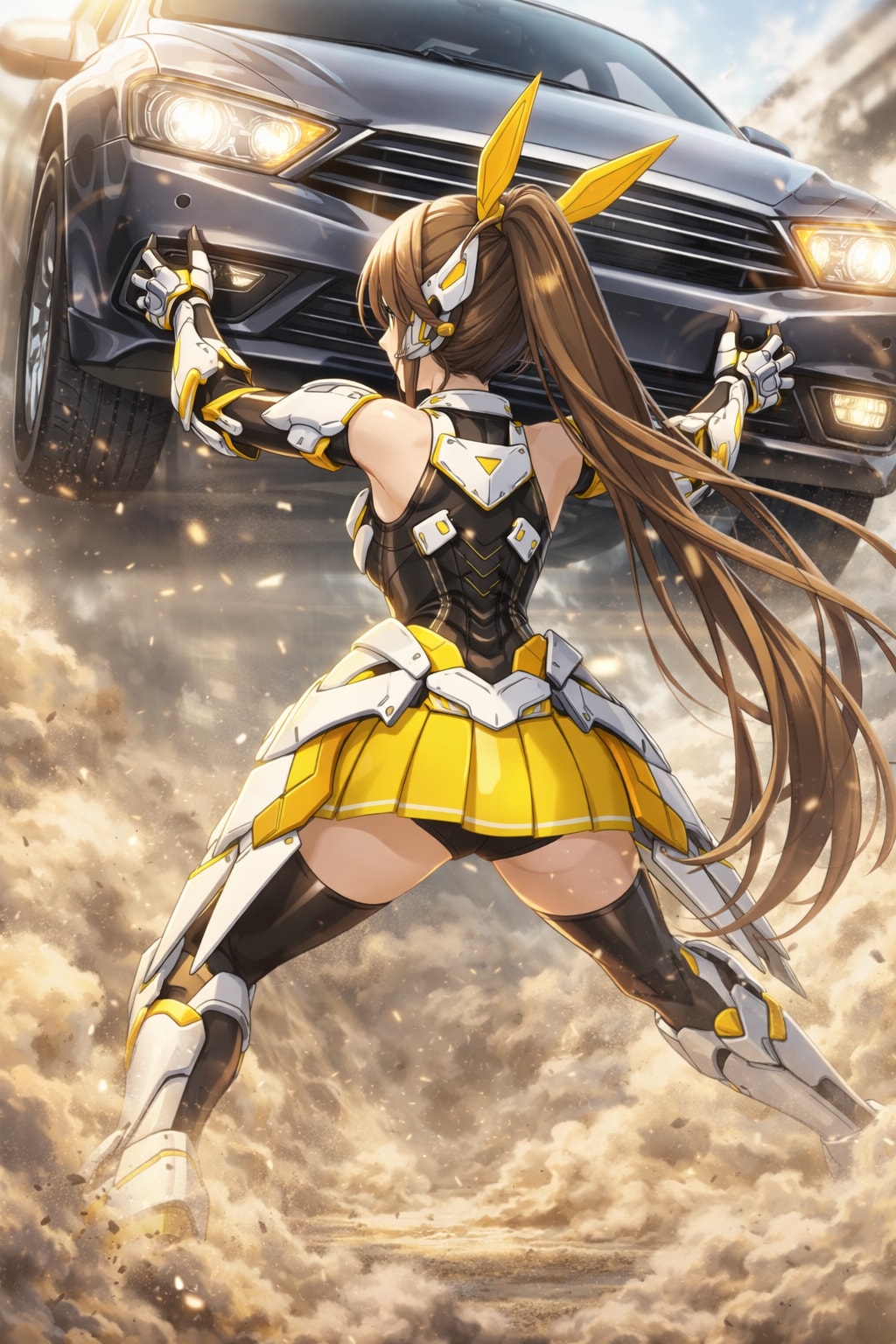 暴走車を受け止めて