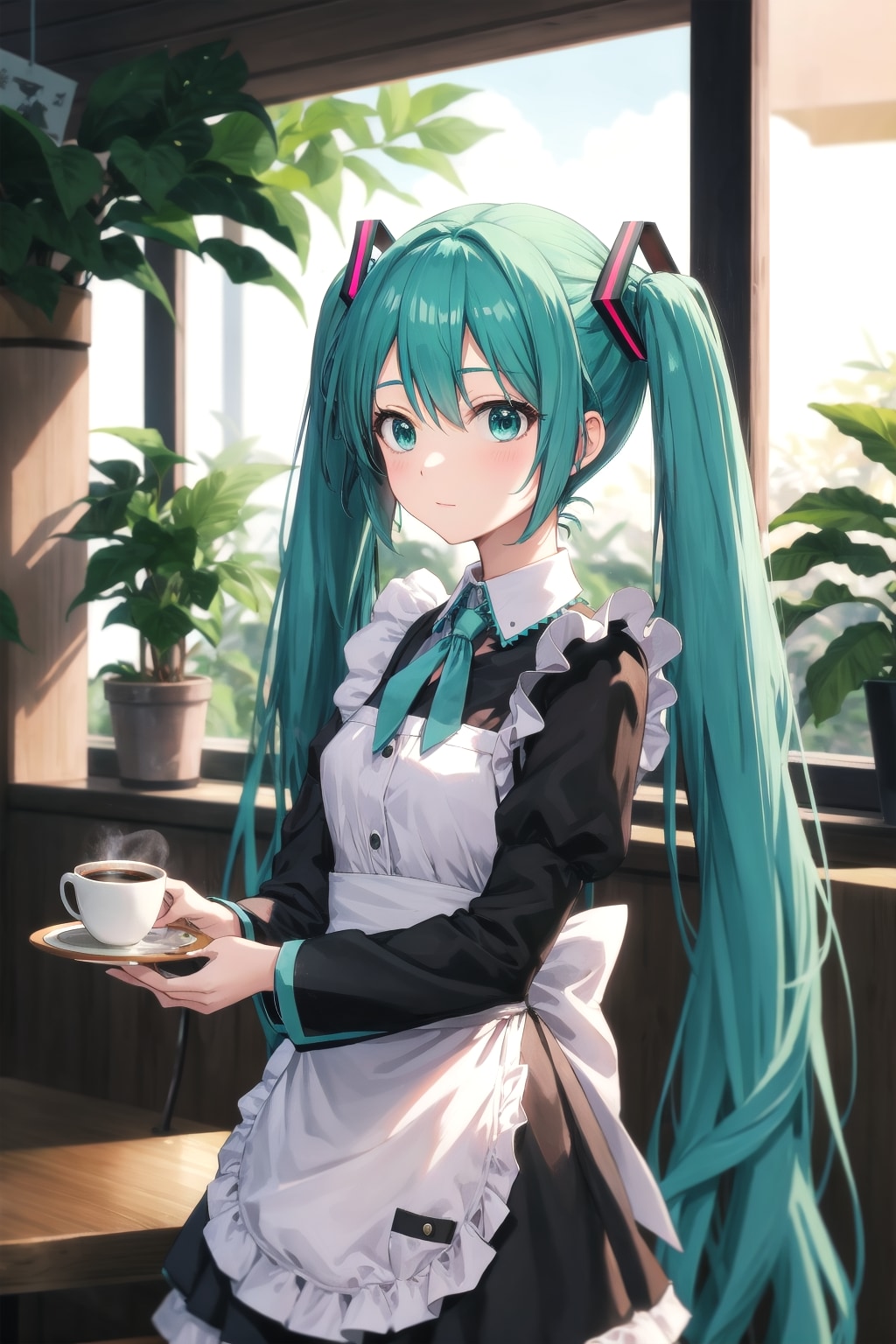 喫茶店の初音ミク