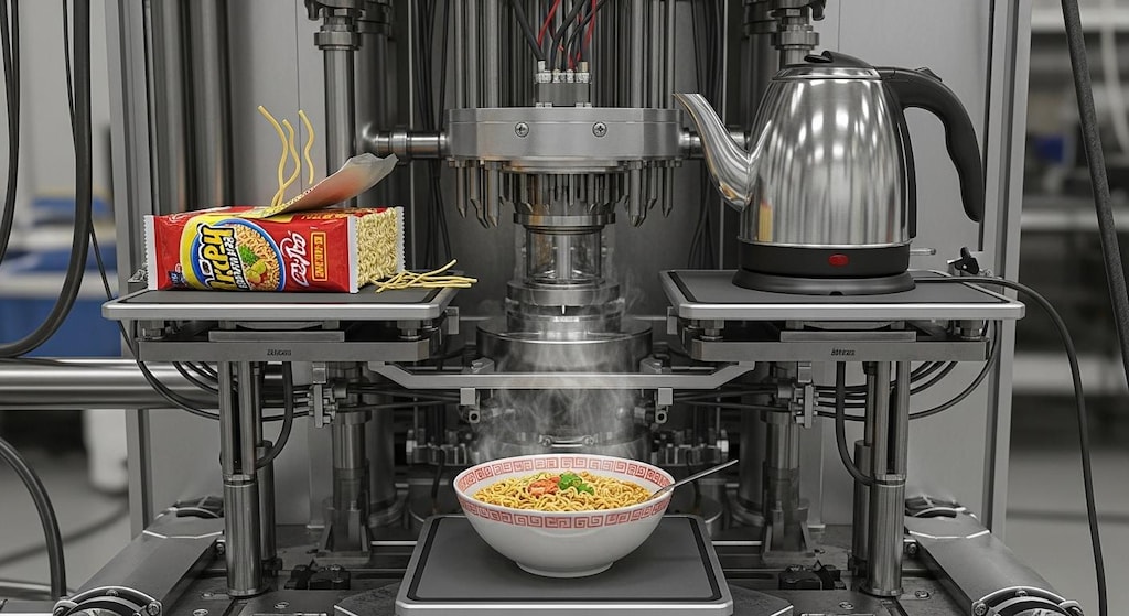 カップ麺と薬缶で合成