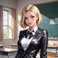 レザー服の金髪先生 6枚目
