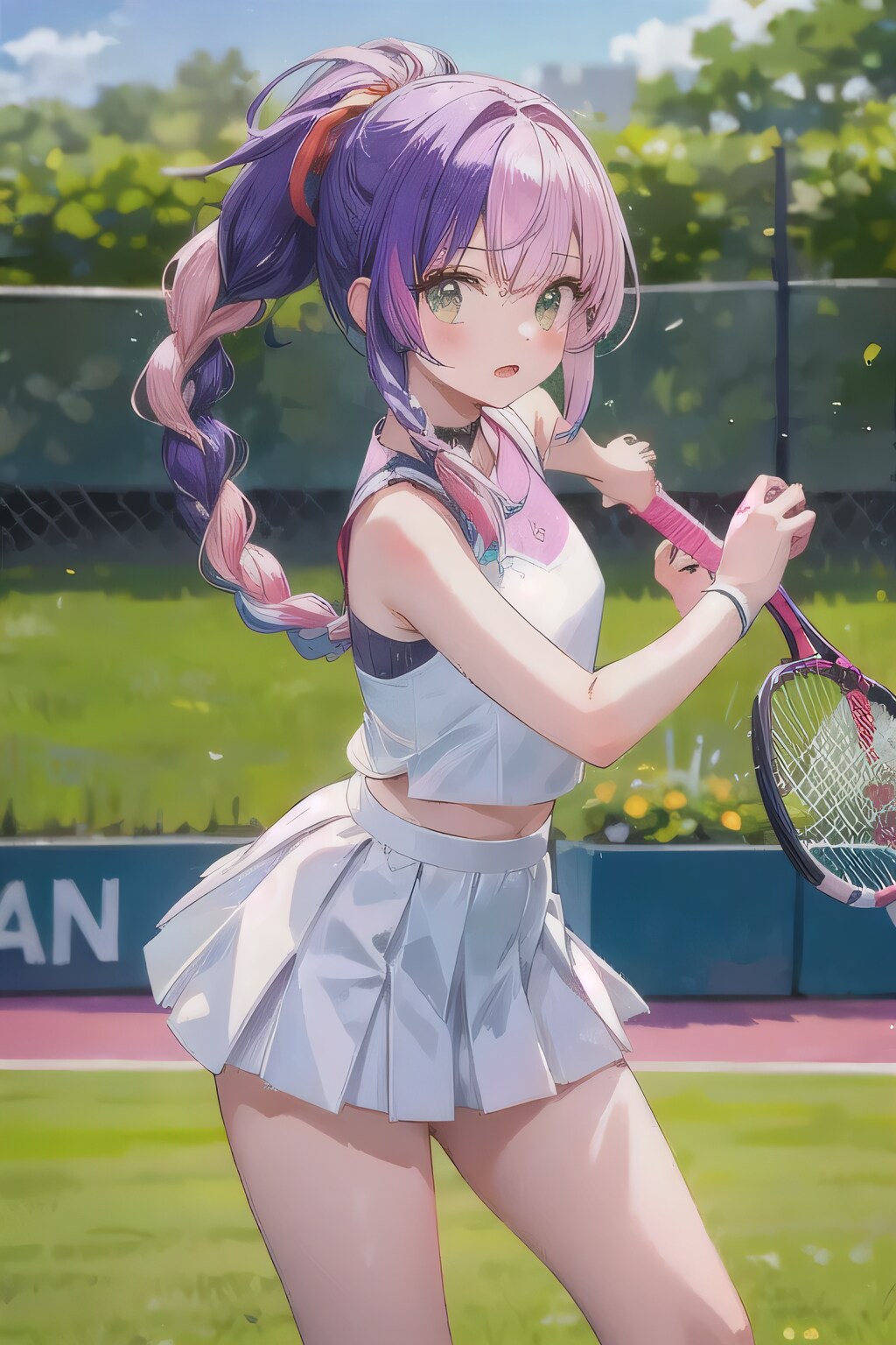 紫髪ポニテでテニスウェアの少女２