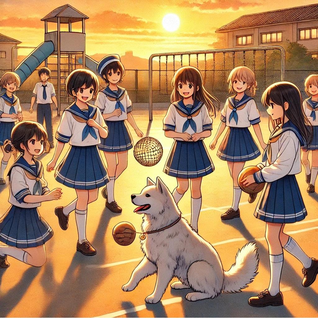 夕暮れの校庭で | の人気AIイラスト・グラビア