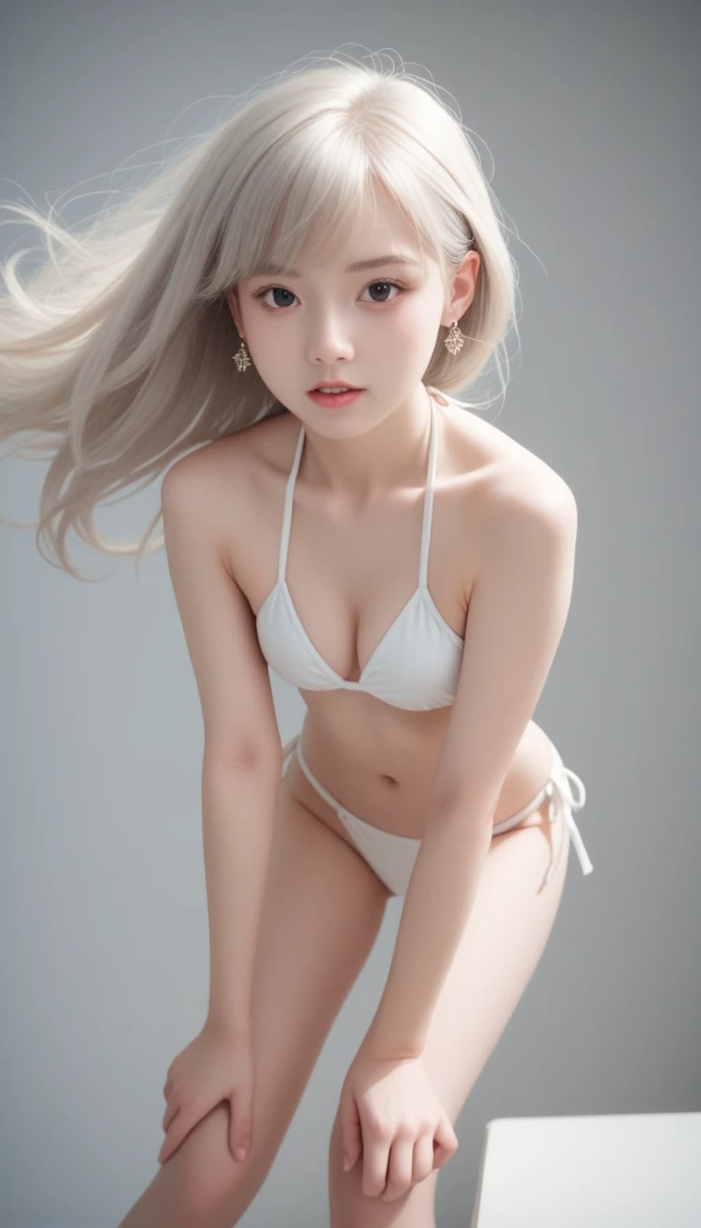 なびく髪とビキニ