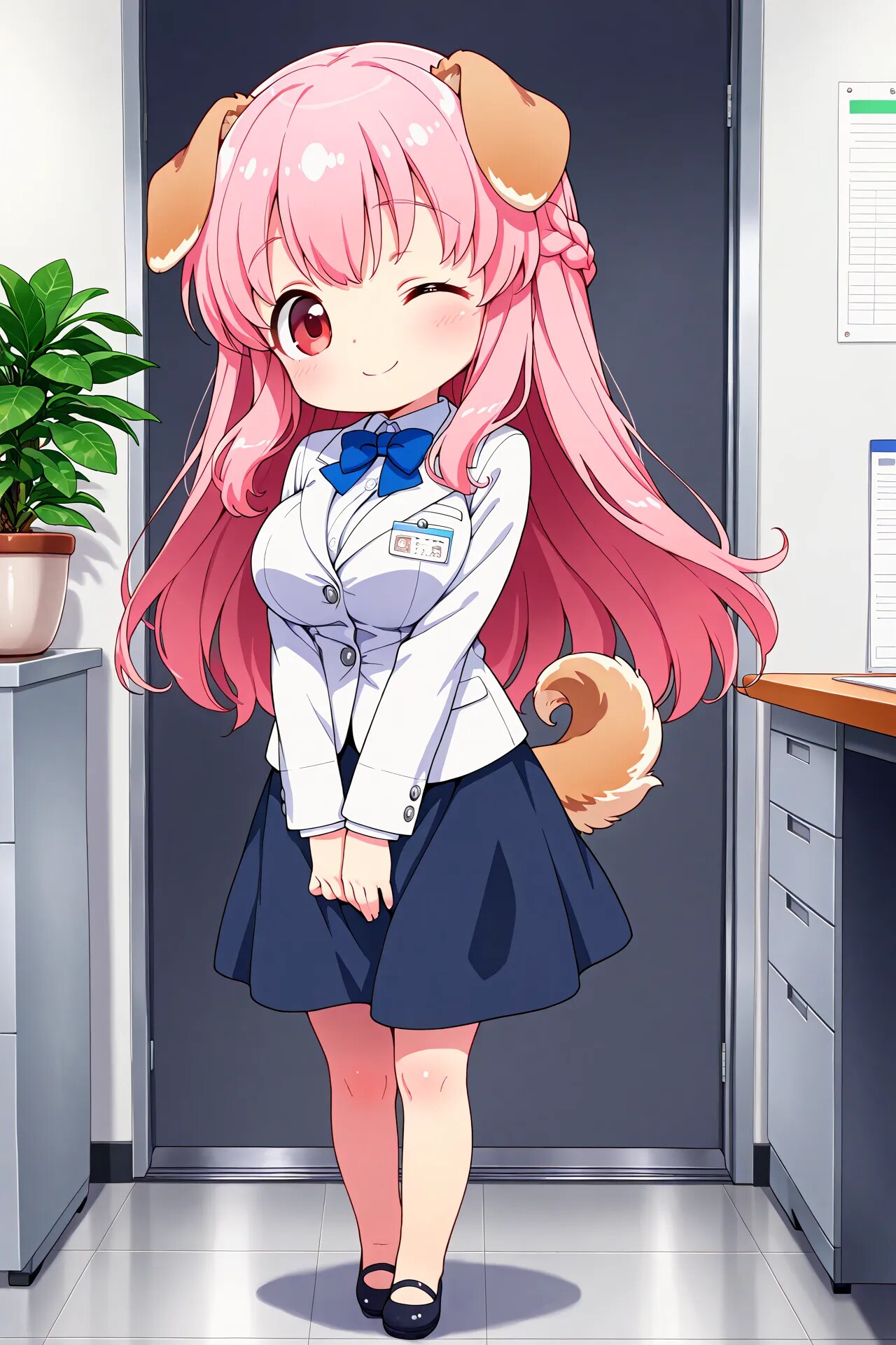 あにまるコーポレーションの朝礼・受付担当りな