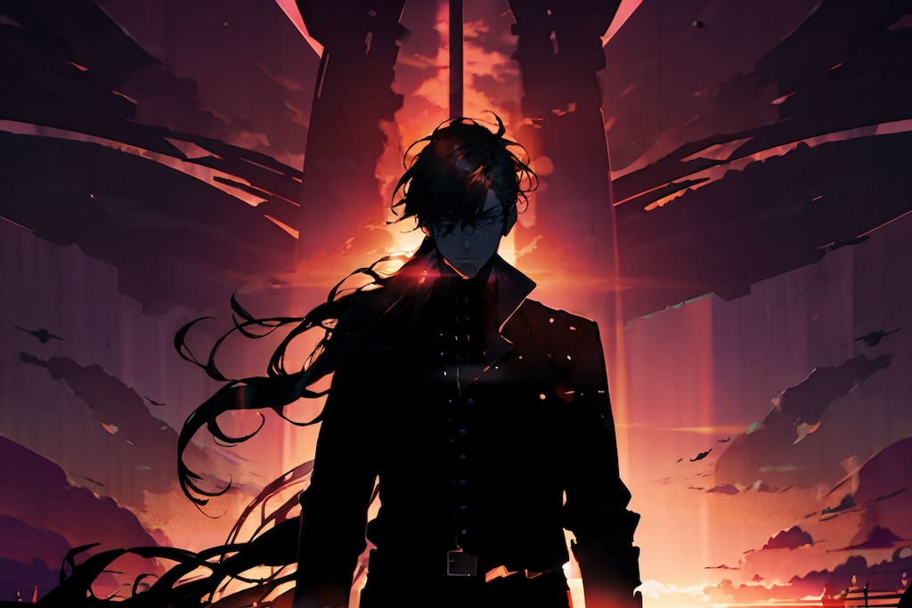 背に光を受ける